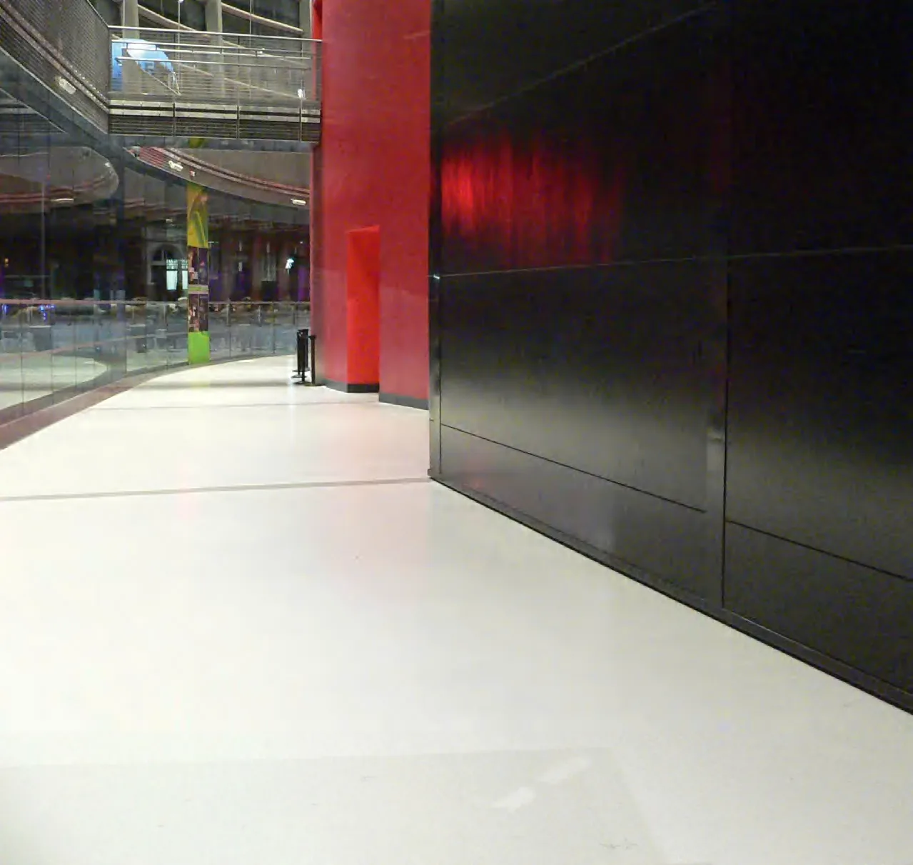 Power floated concrete floor at the Curve theatre, Leicester