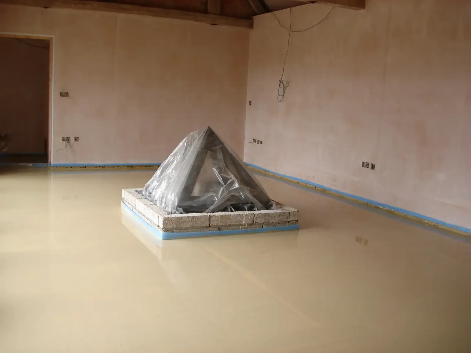Finished screed in a barn conversion at Lenton