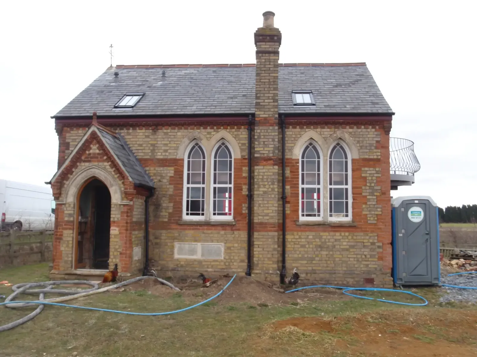 The old chapel in Cambridgeshire during its conversion