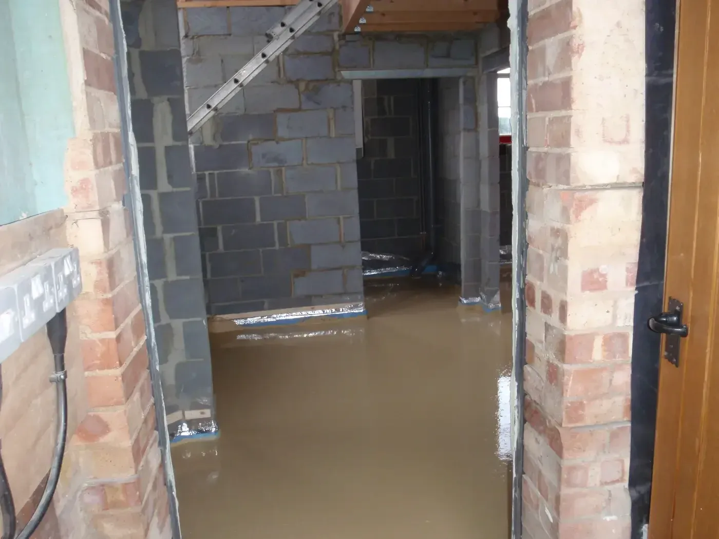 Screed through to the back of the building