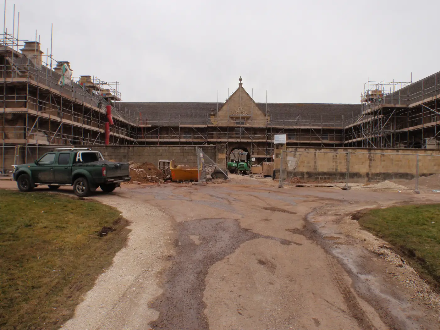 The approach to the abbey during the works